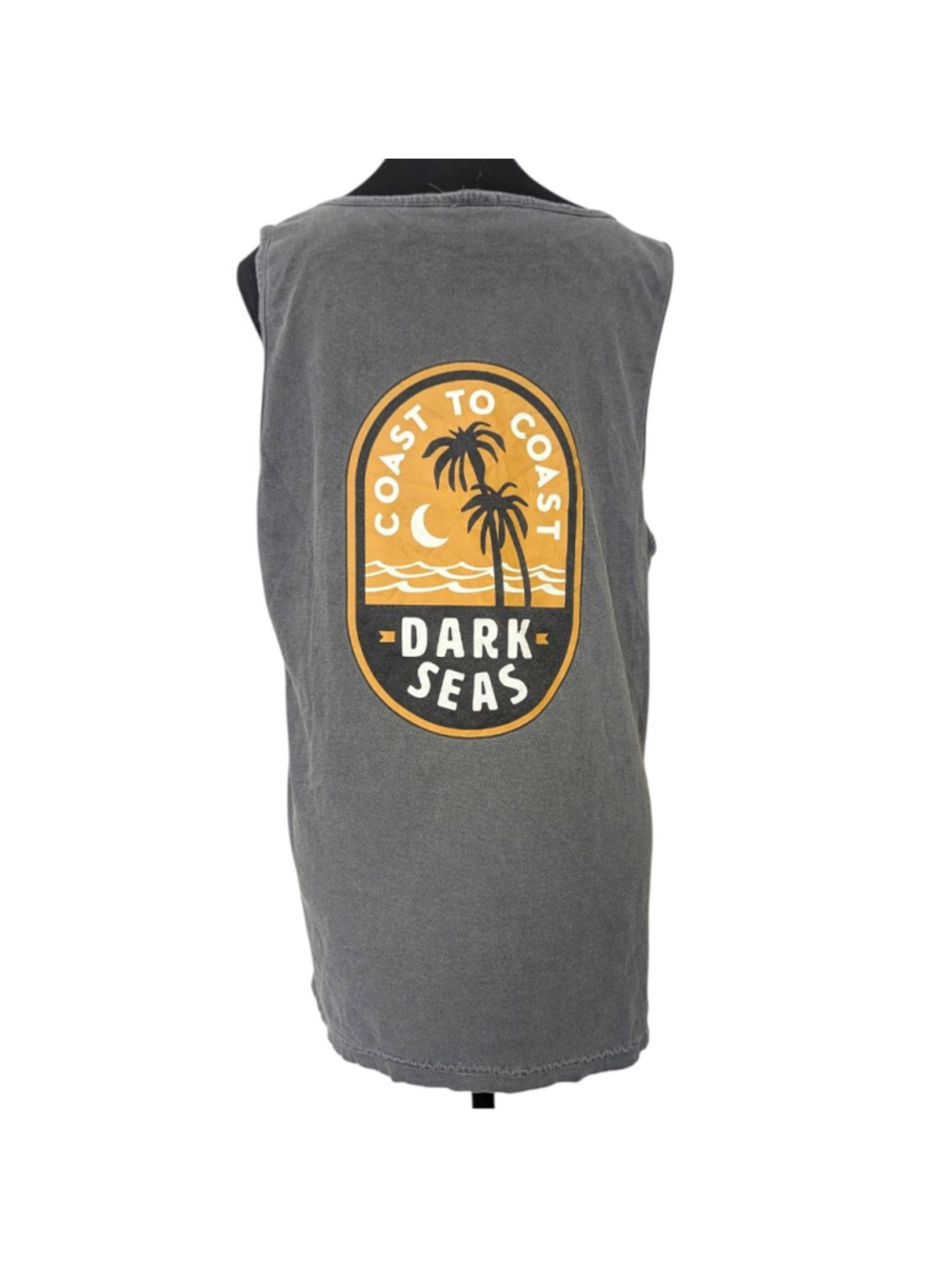 Dark Seas | Waterway Tank Top L Gray Orange Surfwear Graphic - Picture 3 of 8